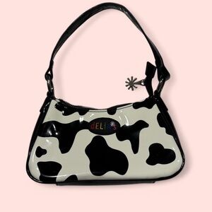 dELiA*s Cow Print Shoulder Bag in Black and White